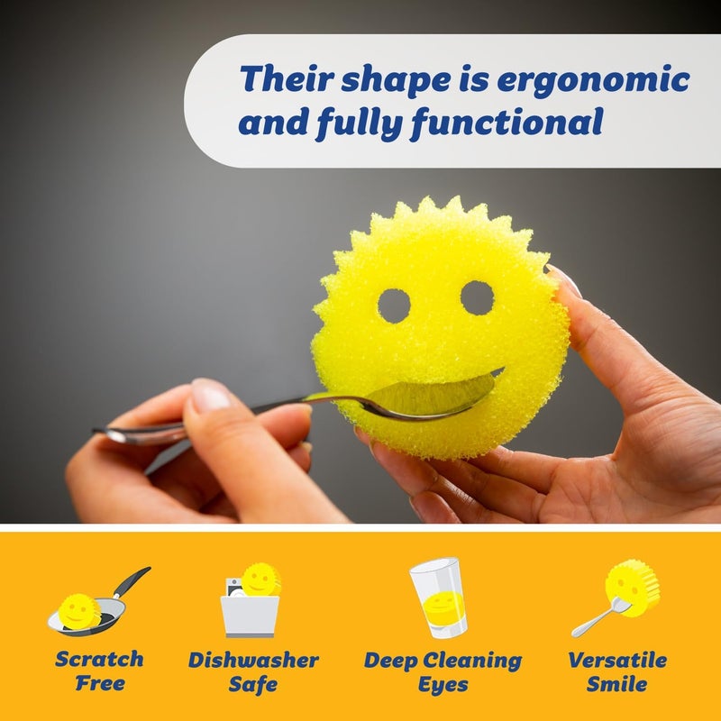 Scrub Daddy 4 Sponges & 4 Scrub Mommy Kitchen Sponges - Scratch-Free for Dishes & Multipurpose Cleaning - BPA Free & Made with Polymer Foam - Stain & Odor Resistant (8 Pack) - Image 5
